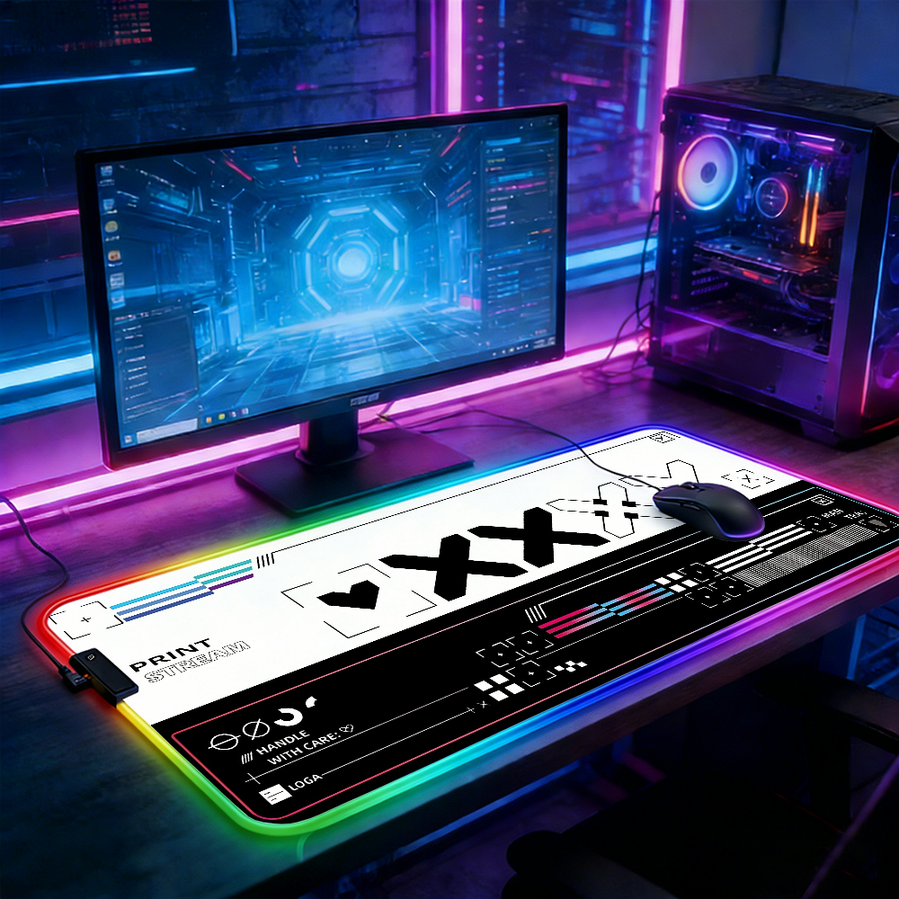Desk Setup Gadgets - LED Lighting RGB Mouse Pad E-sports