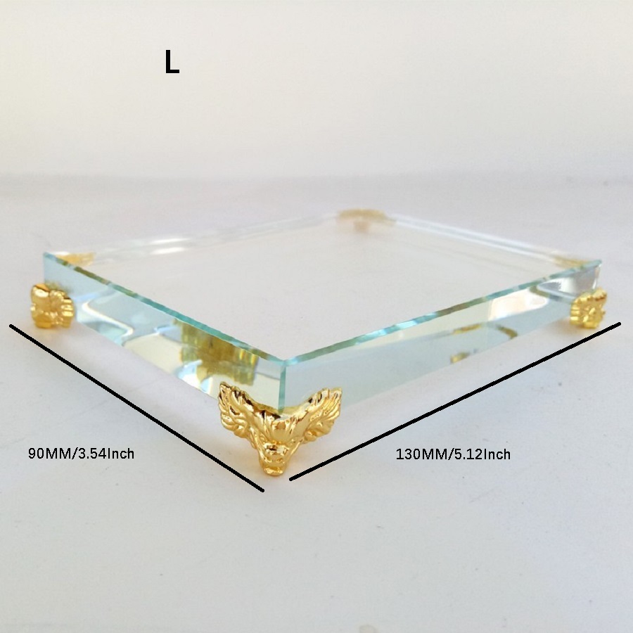 Desk Setup Home - 1pc Rectangular Glass Cube Base, Display