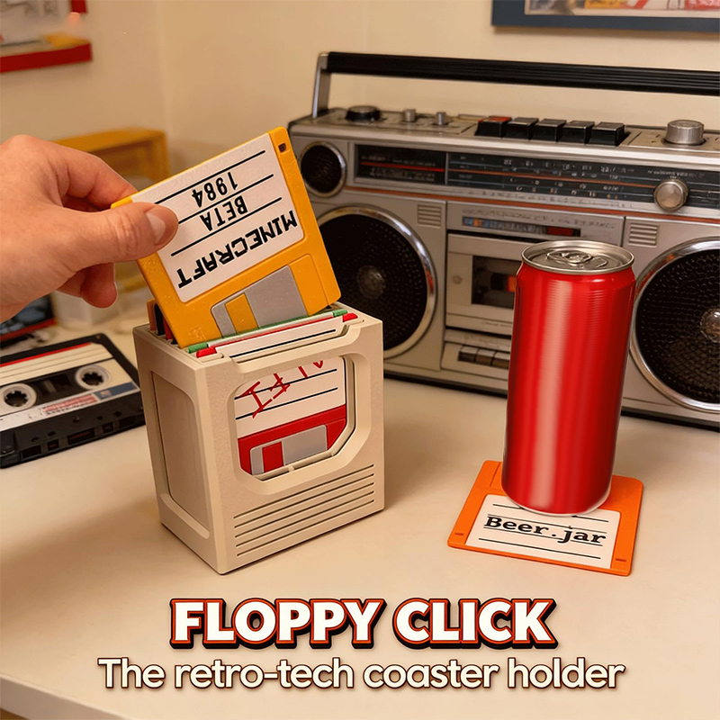 Desk Setup Retro - 6pcs Retro Floppy Disk Shaped Coaster