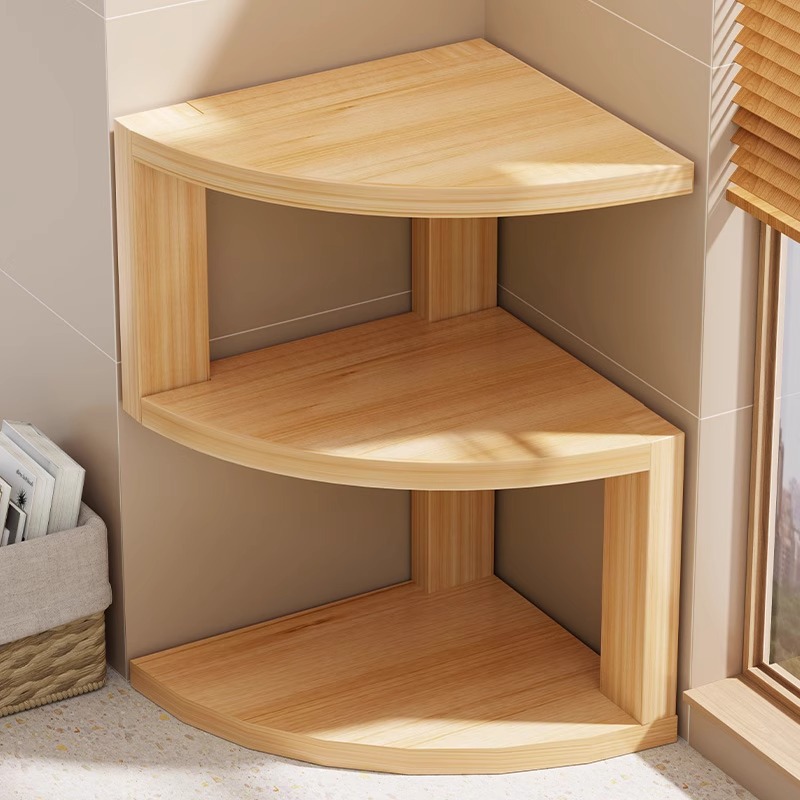 Desk Setup Home - Corner Storage Holders Wooden Organizer Bookshelf