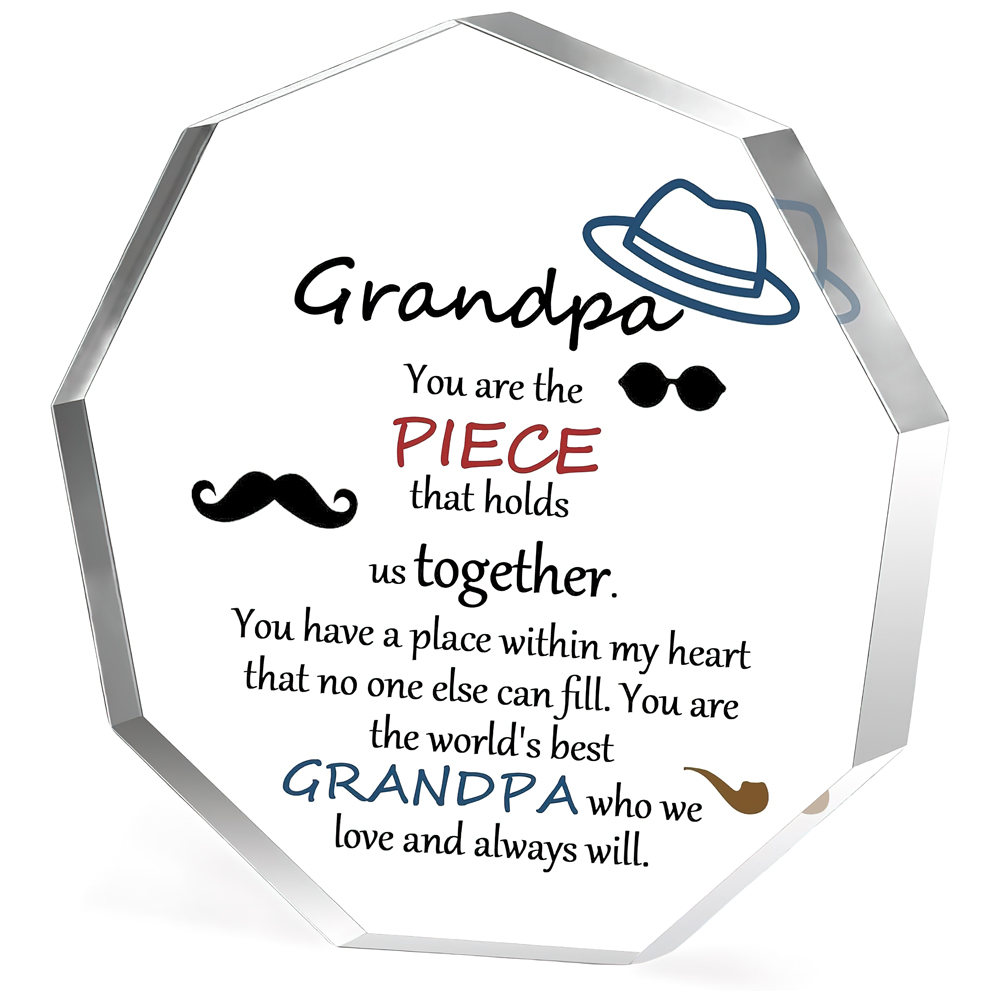 Desk Setup Retro - Grandpa Gift from Grandchildren Large Nonagon