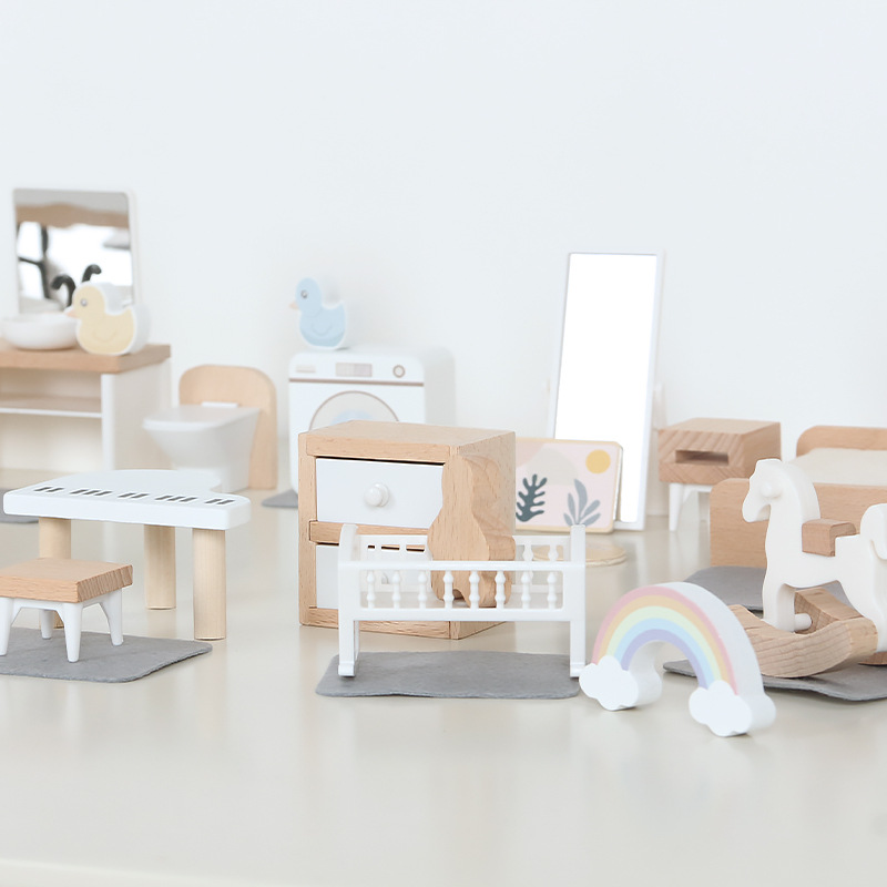 Desk Setup Modern - Modern dollhouse furniture kitchen wood miniature