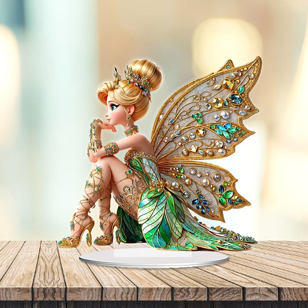 Desk Setup Retro - Mini Table Flower Fairy Statue Figurine
