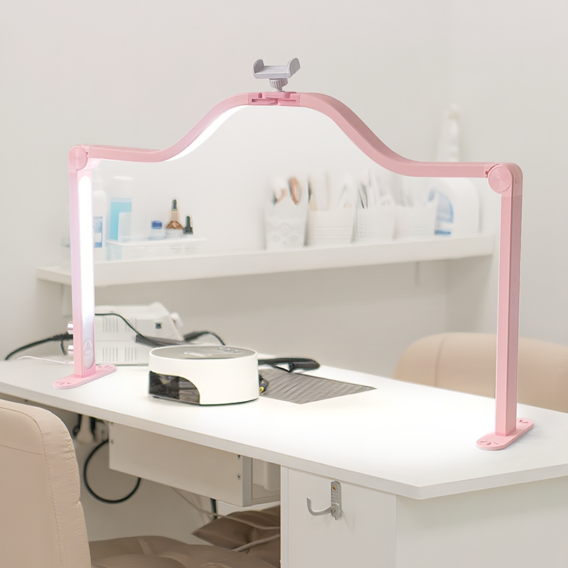 Desk Setup Desk - 48W Half Moon Nail Lamp Double