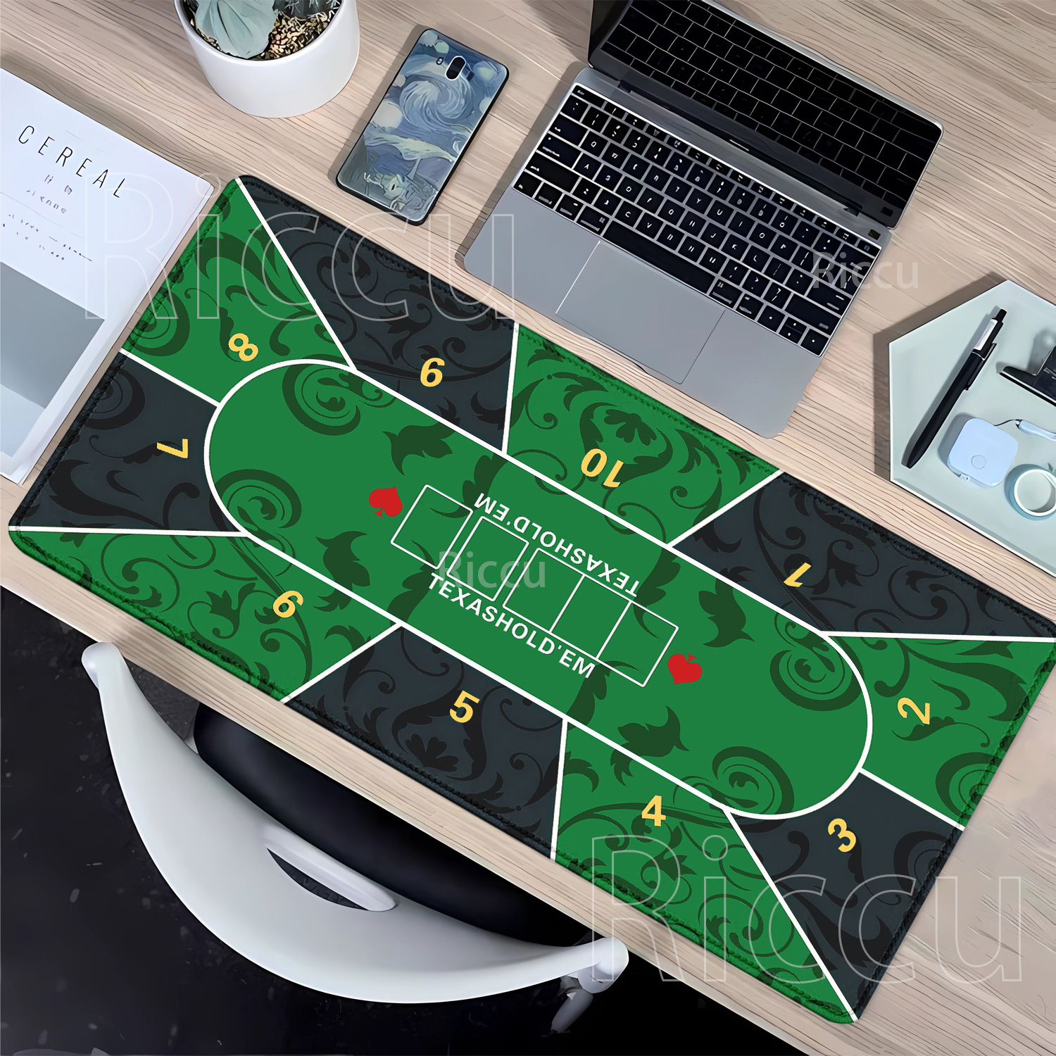 Rubber Mat Desk - Mousepad Texas Hold’em poker Rubber Nonslip