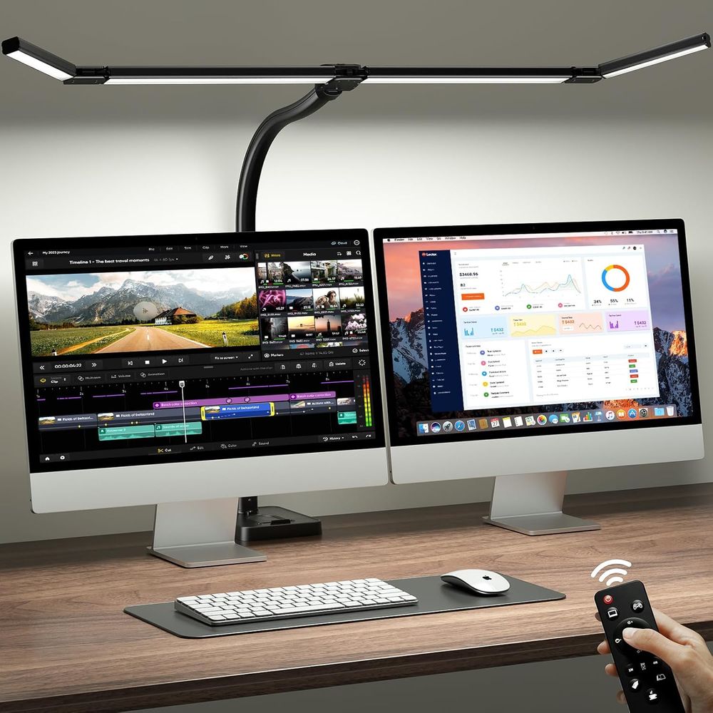 42-inch LED Desk Lamp with Adj - Desk Setup Dual Monitor のレビューと価格