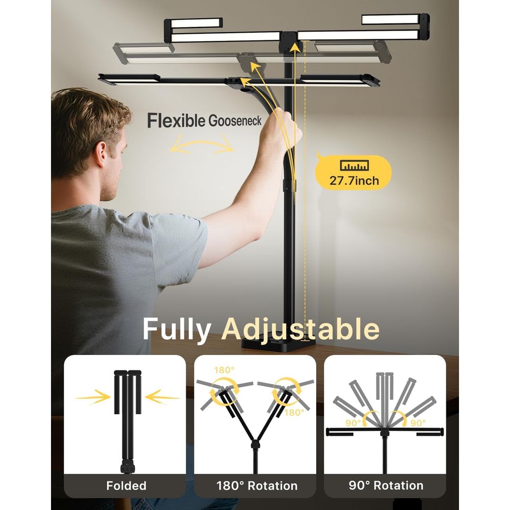 42-inch LED Desk Lamp with Adj - Desk Setup Dual Monitor のレビューと価格
