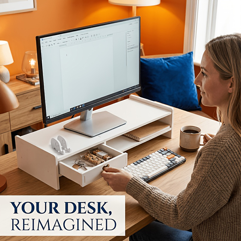 Minimalist White PVC Monitor S - Desk Setup Home のレビューと価格