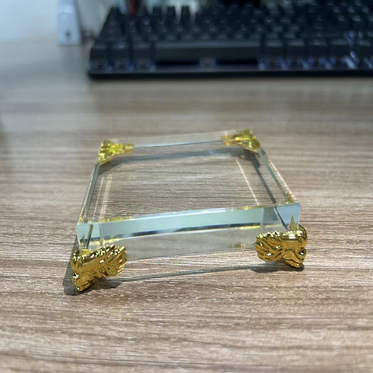1pc Rectangular Glass Cube Bas - Desk Setup Home のレビューと価格