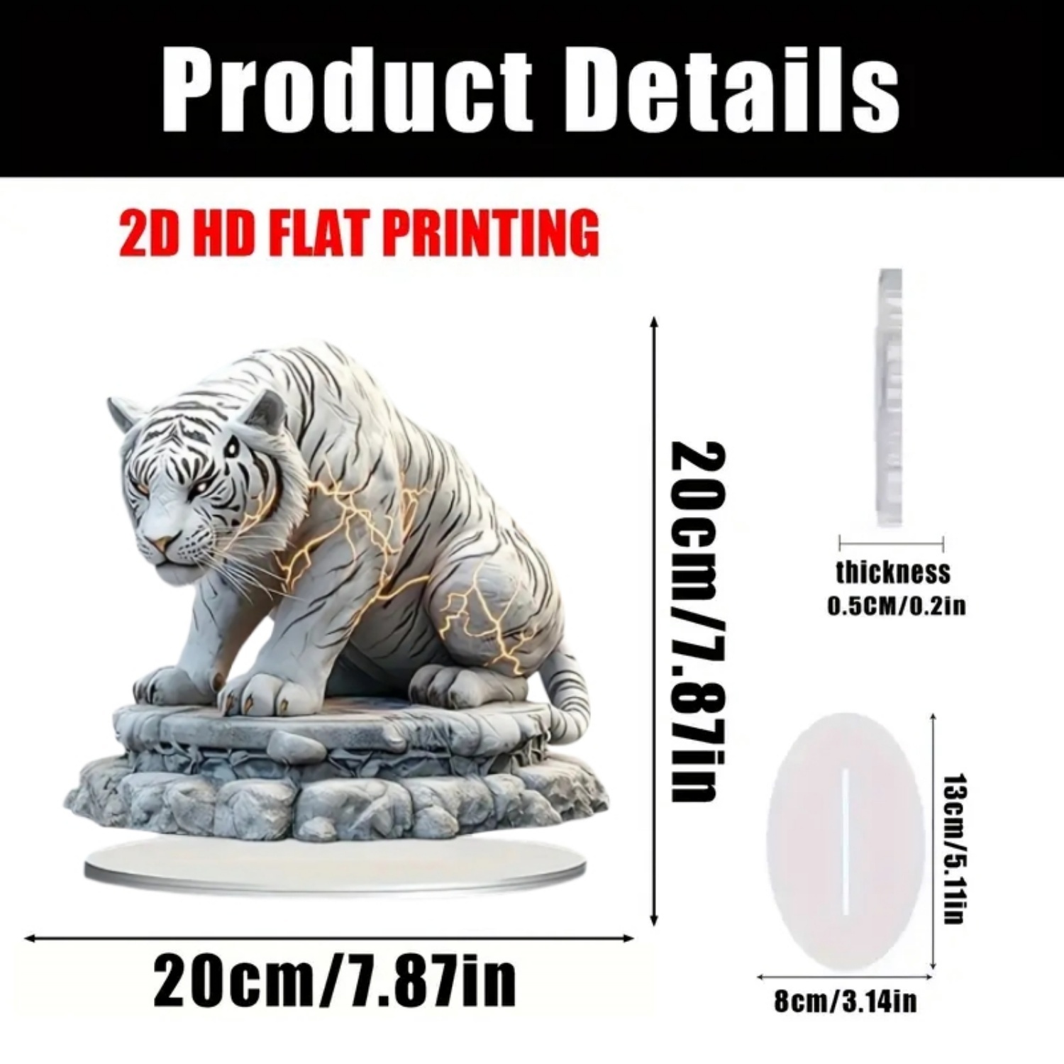 Two Tigers Statue,2D Flat Anim - Desk Setup Desk のレビューと価格