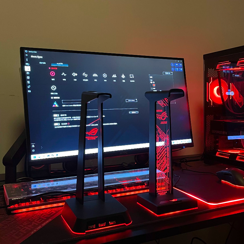 RGB Gaming Headphone Stand wit - Desk Setup Headphone Stand のレビューと価格