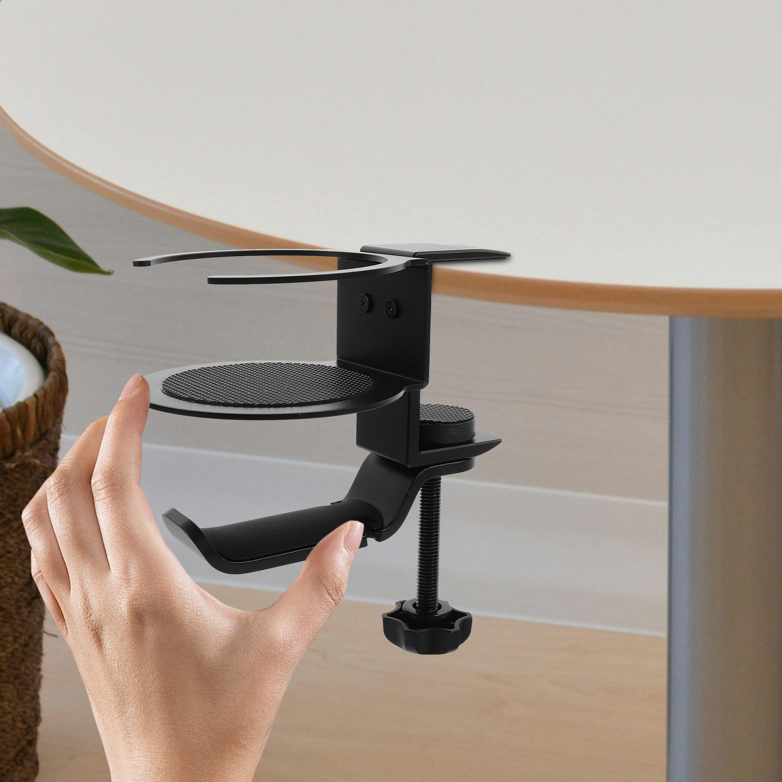 Desk Clamp Cup Holder Headphon - Desk Setup Headphone Stand のレビューと価格