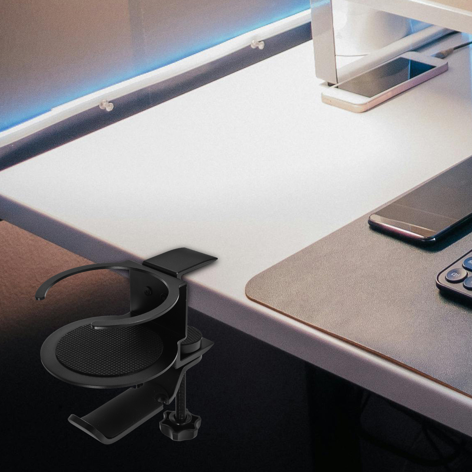 Desk Clamp Cup Holder Headphon - Desk Setup Headphone Stand のレビューと価格