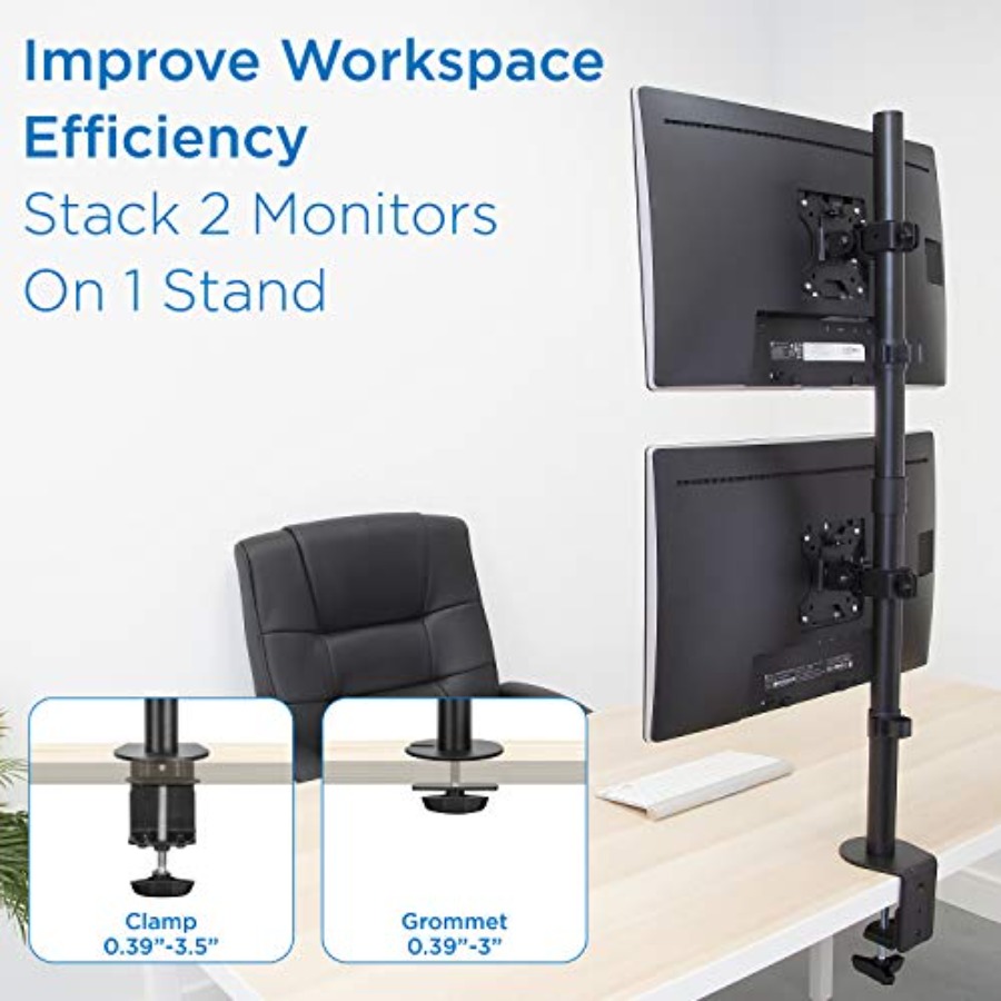 Vertical Dual Monitor Mount fo - Desk Setup Dual Monitor のレビューと価格