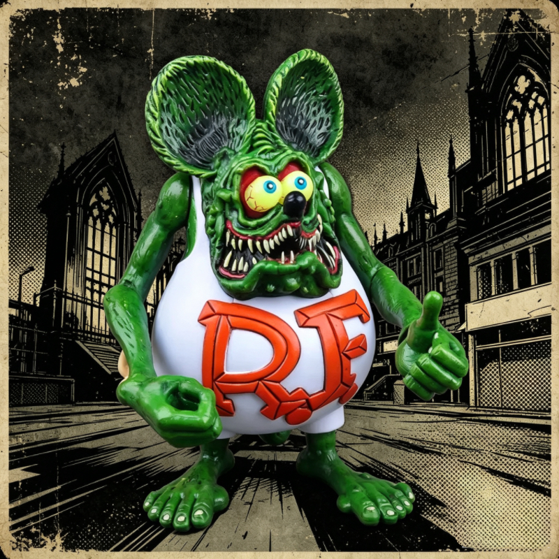 Green Rat Fink PVC Action Figu - Desk Setup Retro のレビューと価格