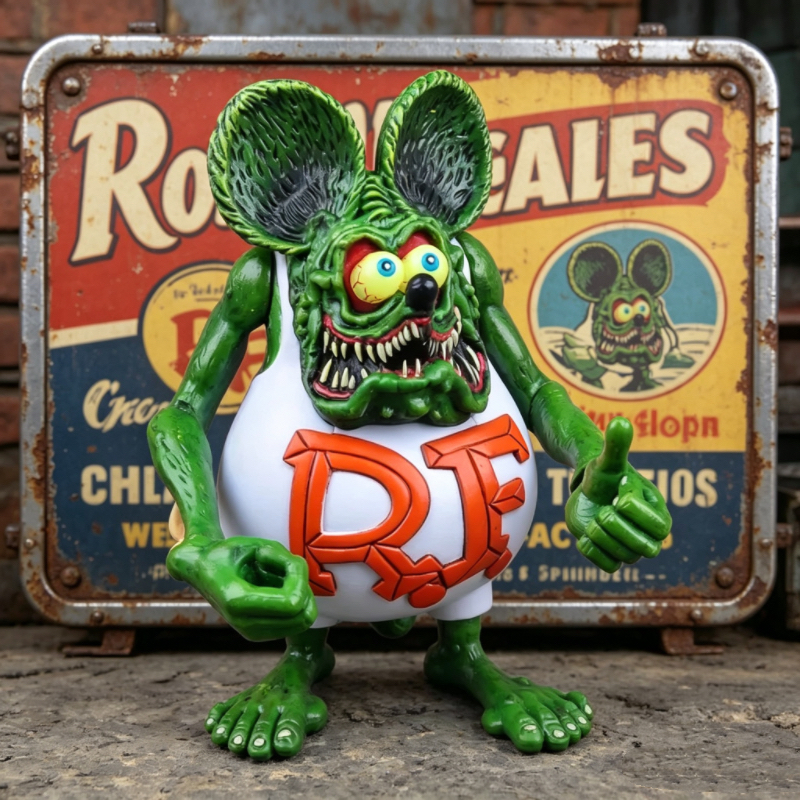 Green Rat Fink PVC Action Figu - Desk Setup Retro のレビューと価格
