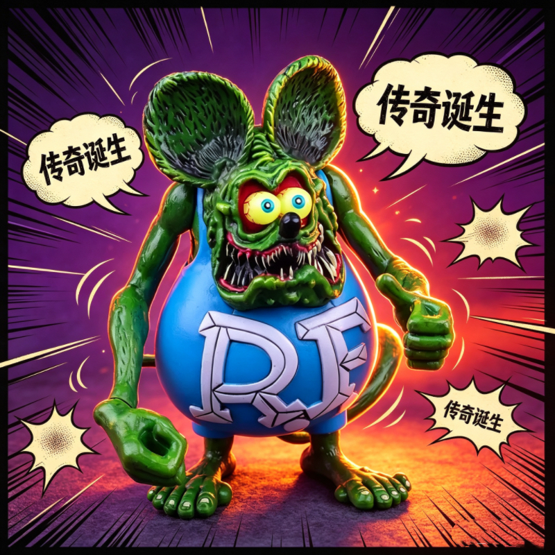 Green Rat Fink PVC Action Figu - Desk Setup Retro のレビューと価格