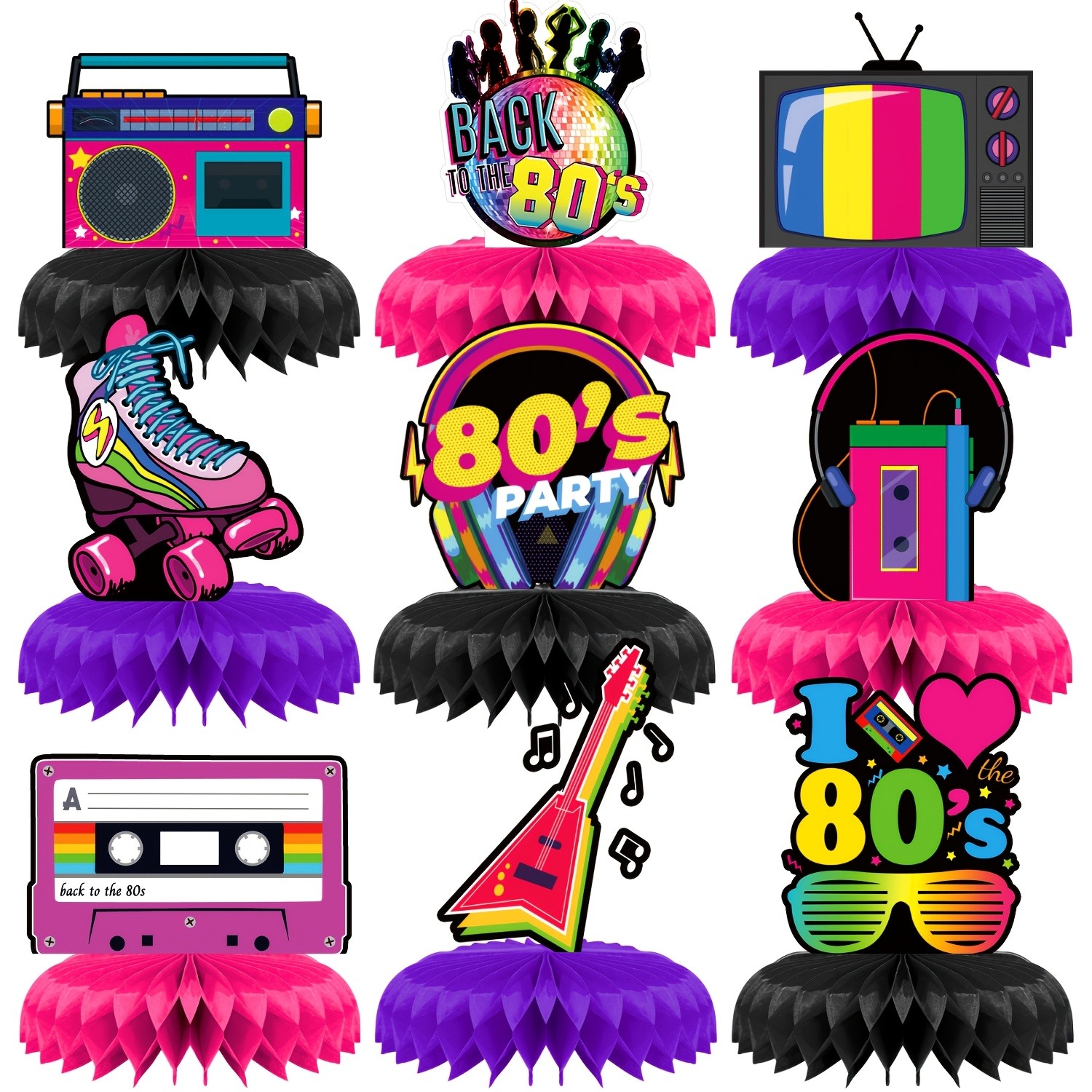 80s Themed Honeycomb Centerpie - Desk Setup Retro のレビューと価格