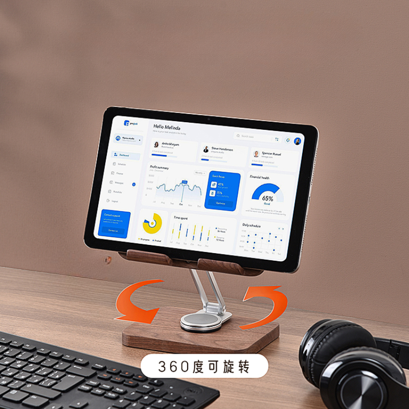Black Walnut iPad Stand with 3 - Desk Setup For Studying のレビューと価格