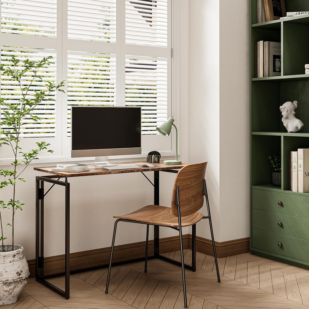 Space-Saving Wooden Folding De - Desk Setup For Studying のレビューと価格