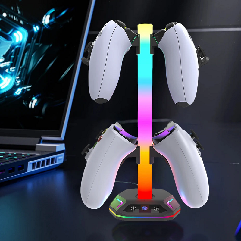 RGB Gaming Headset Stand with  - Desk Setup Headphone Stand のレビューと価格