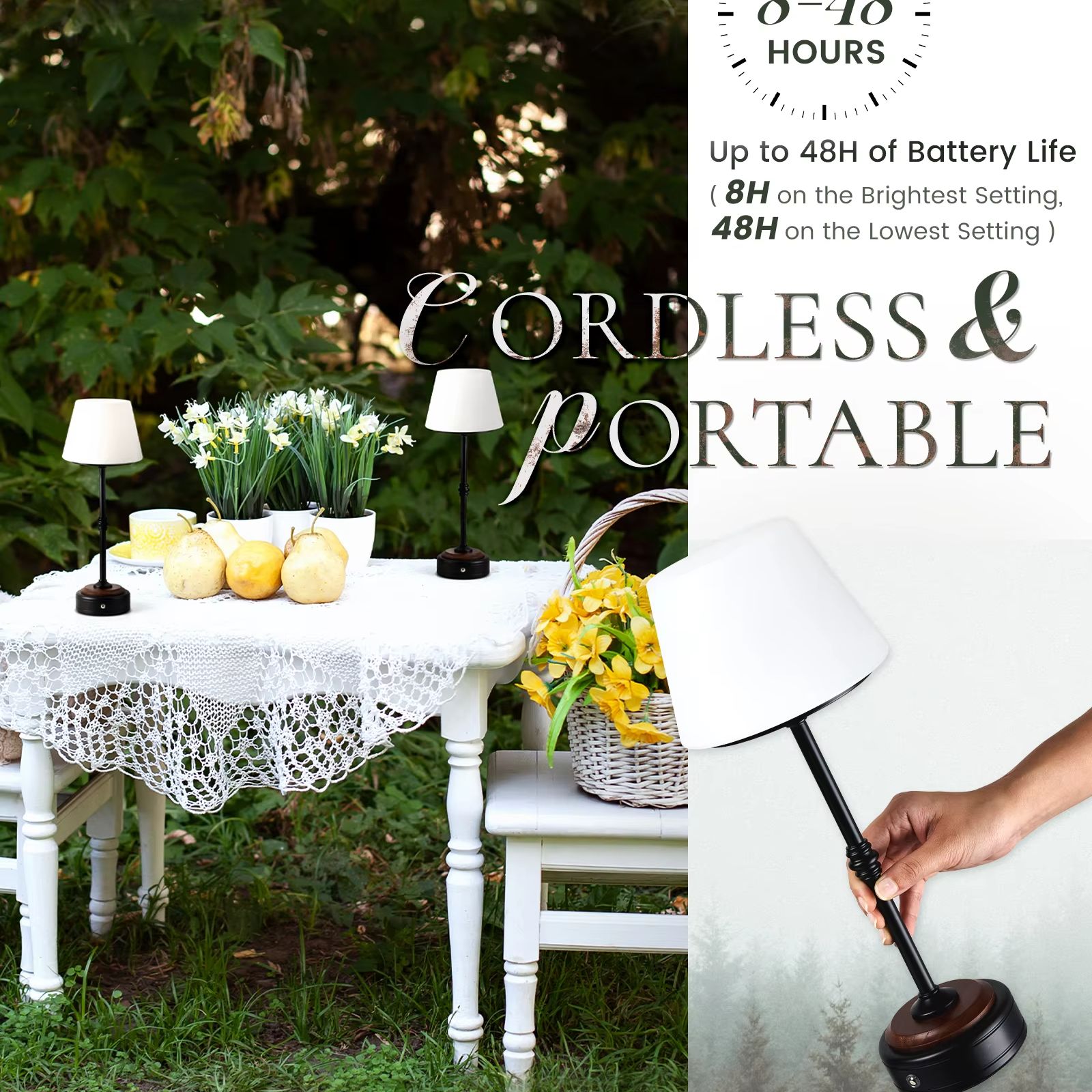 Cordless Table Lamps Set of  5 - Desk Setup Modern のレビューと価格