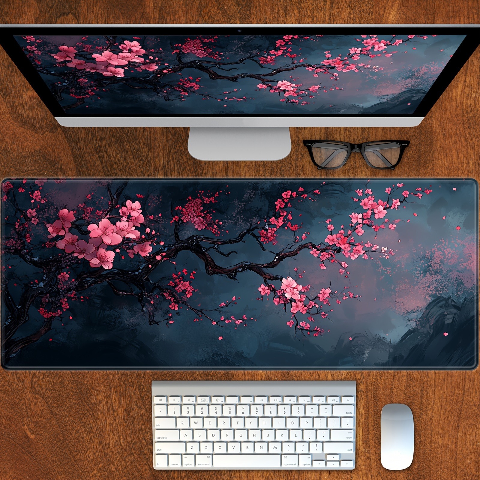 Night Cherry Blossom gaming mo - Rubber Mat Desk のレビューと価格