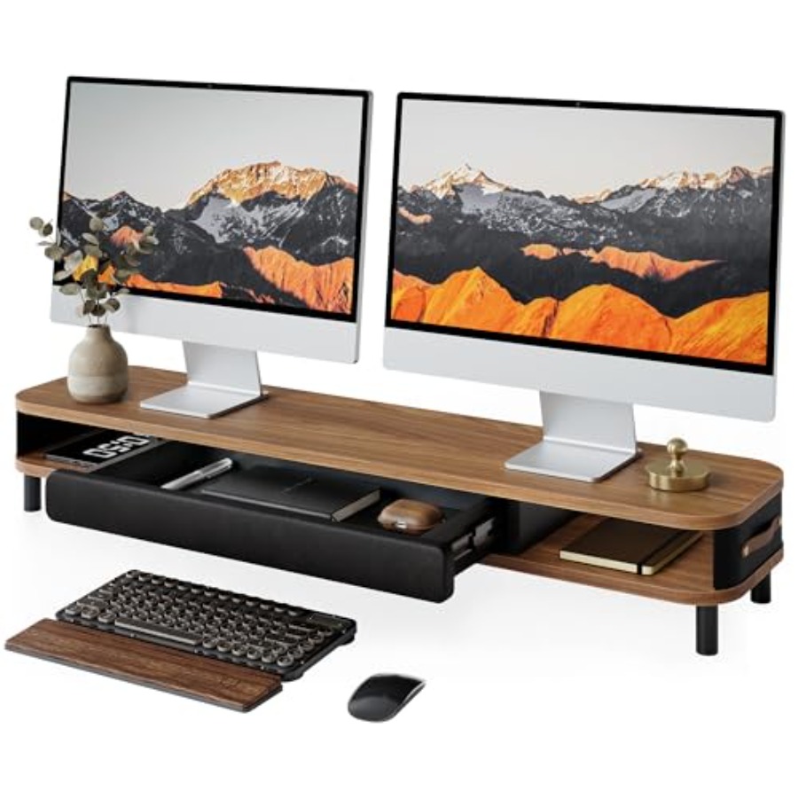Dual monitor riser for ergonom - Desk Setup Dual Monitor のレビューと価格