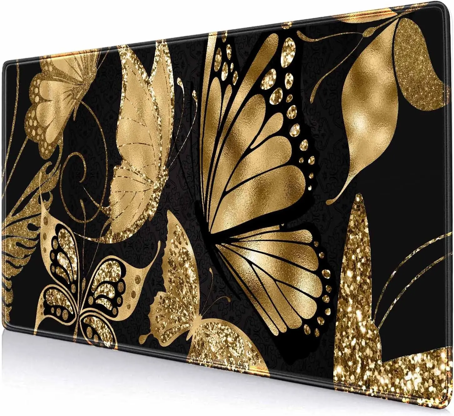 Black and Gold Desk Mat 35.4x1 - Rubber Mat Desk のレビューと価格
