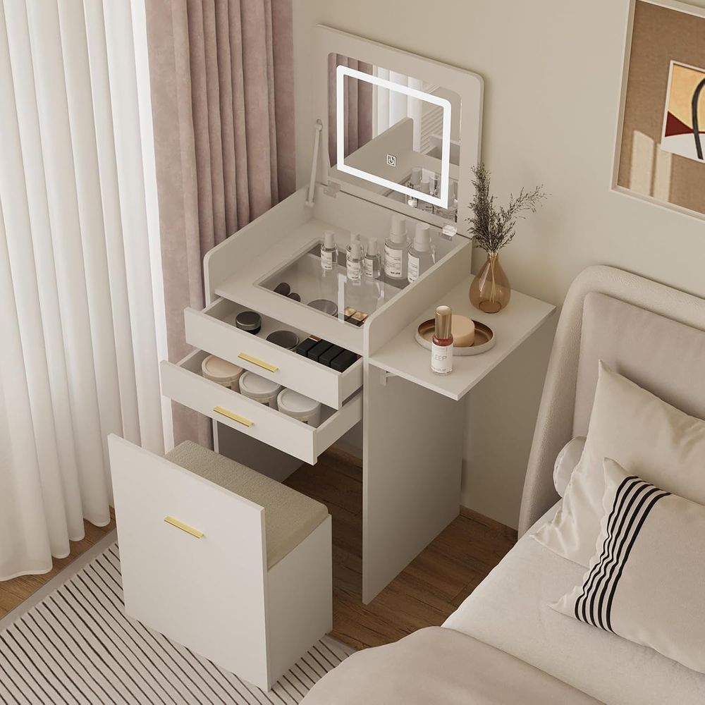 3-in-1 Vanity Desk Set, Flip-t - Desk Setup In Small Bedroom のレビューと価格