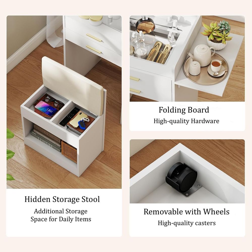 3-in-1 Vanity Desk Set, Flip-t - Desk Setup In Small Bedroom のレビューと価格