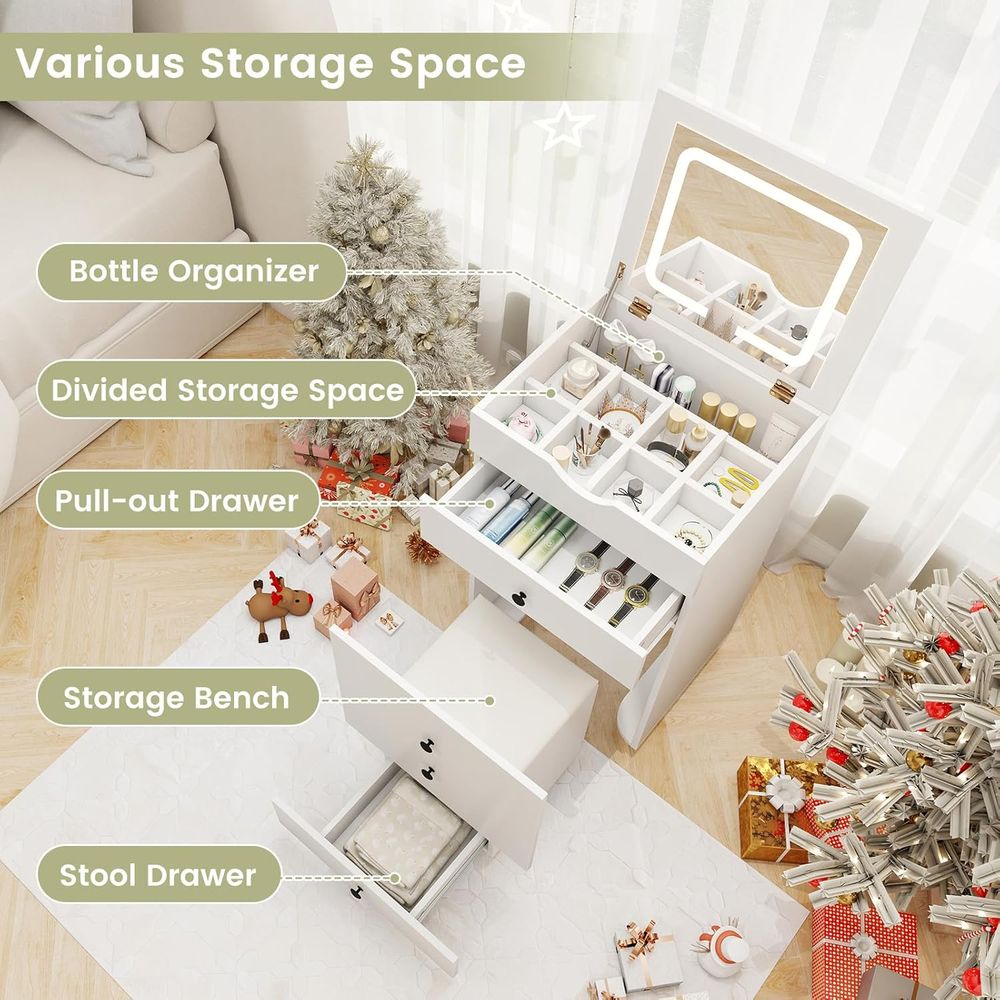 Small Vanity Desk Set, Makeup  - Desk Setup In Small Bedroom のレビューと価格