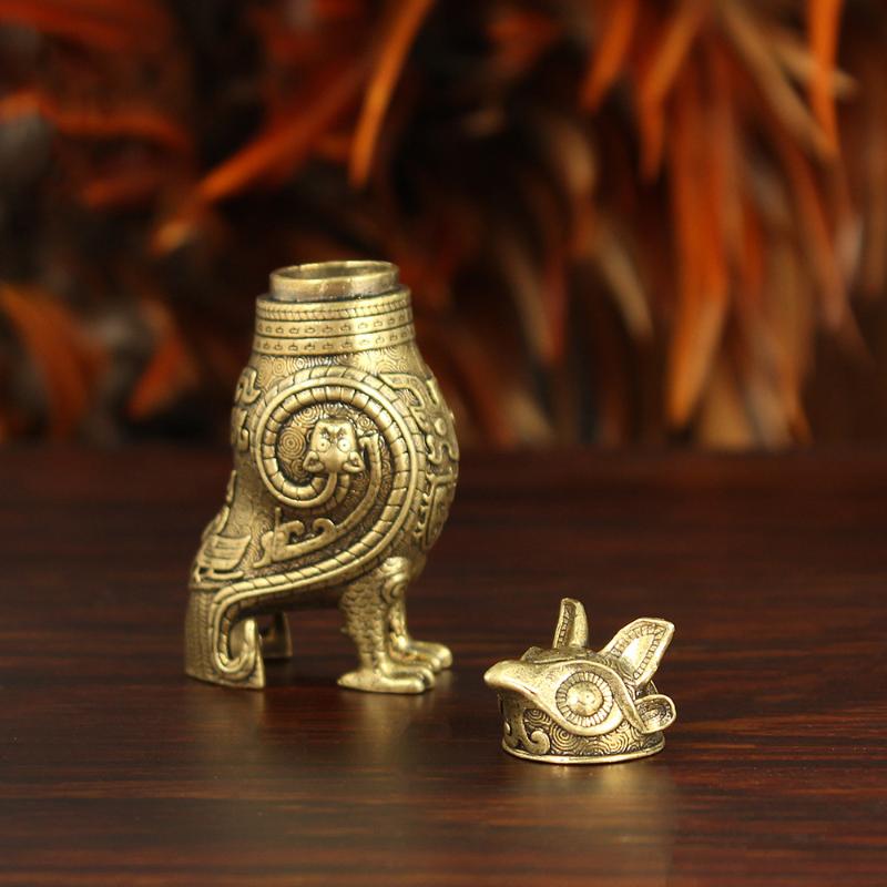 ●Ancient Owl Zun Bronze Vessel - Desk Setup Retro のレビューと価格