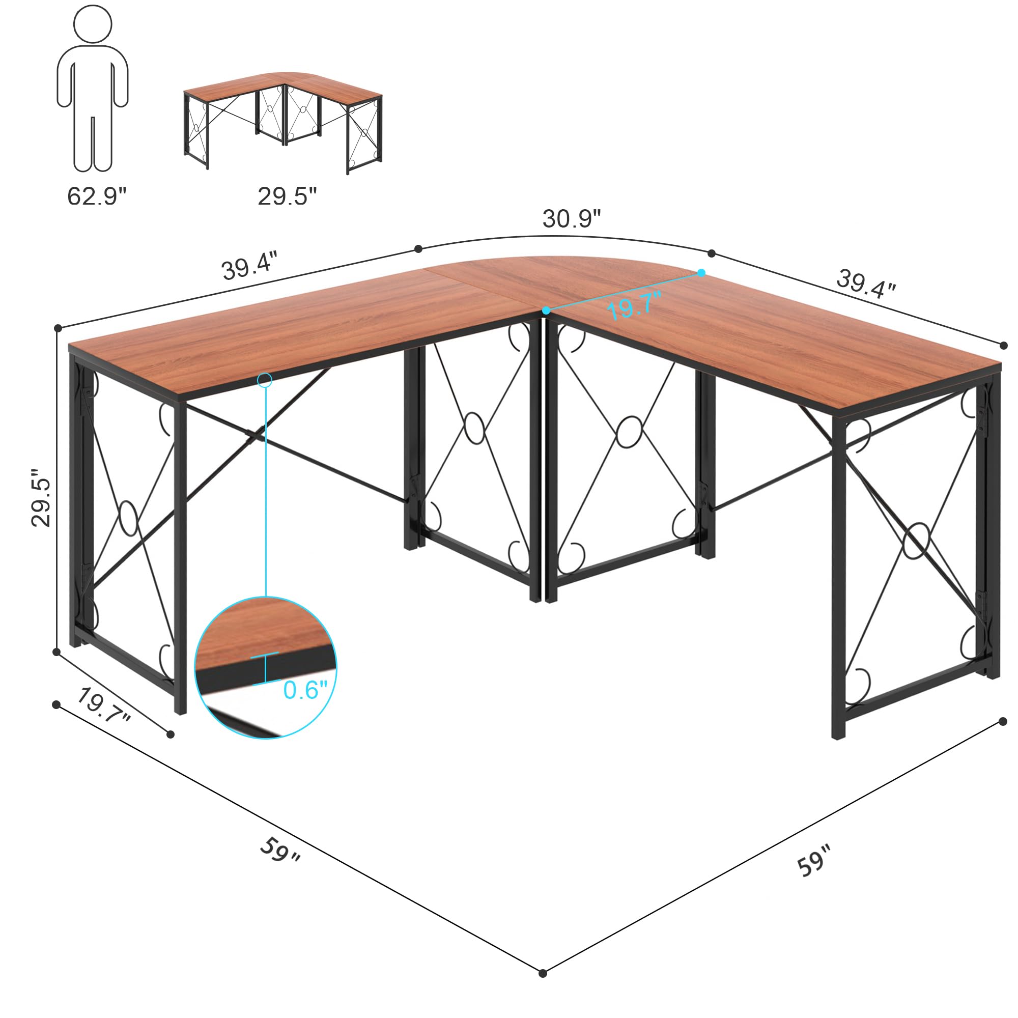 L-Shaped Computer Desk With Me - Desk Setup Dual Monitor のレビューと価格