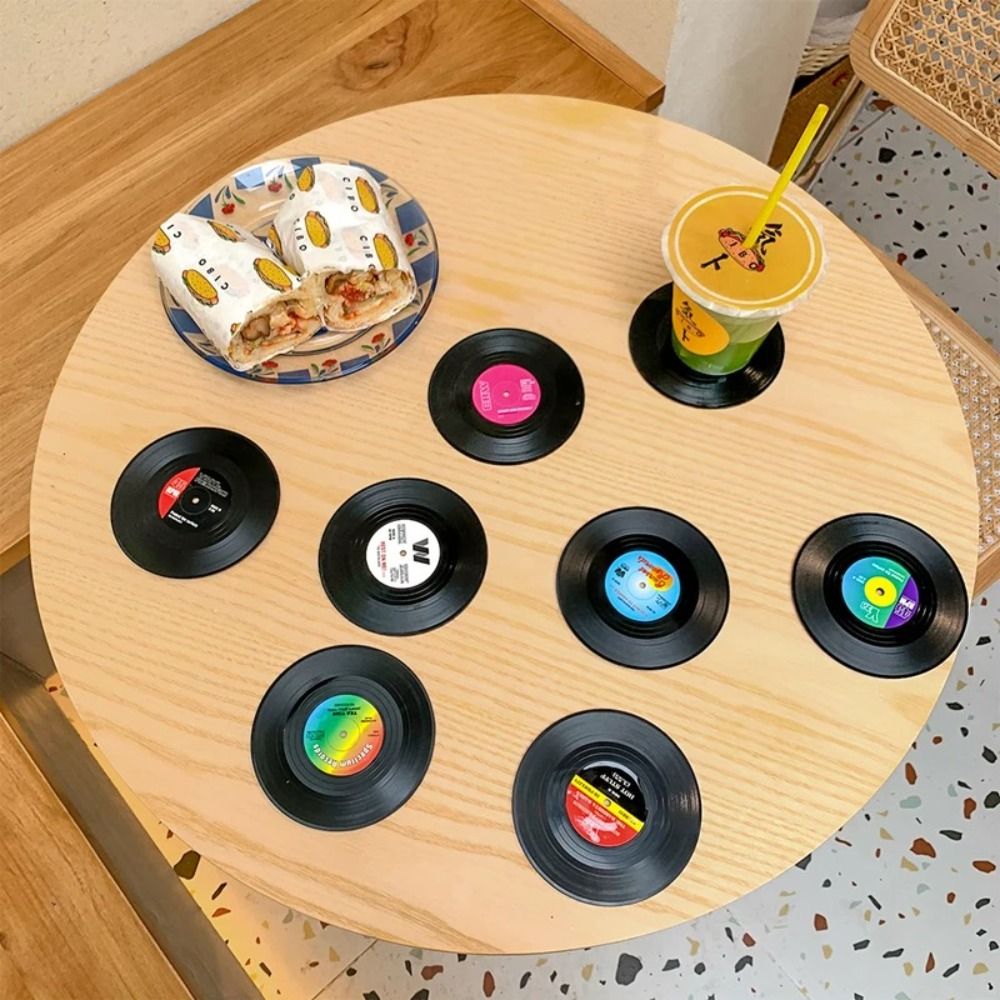 2/4/6PCS Retro Vinyl Record Cu - Desk Setup Retro のレビューと価格