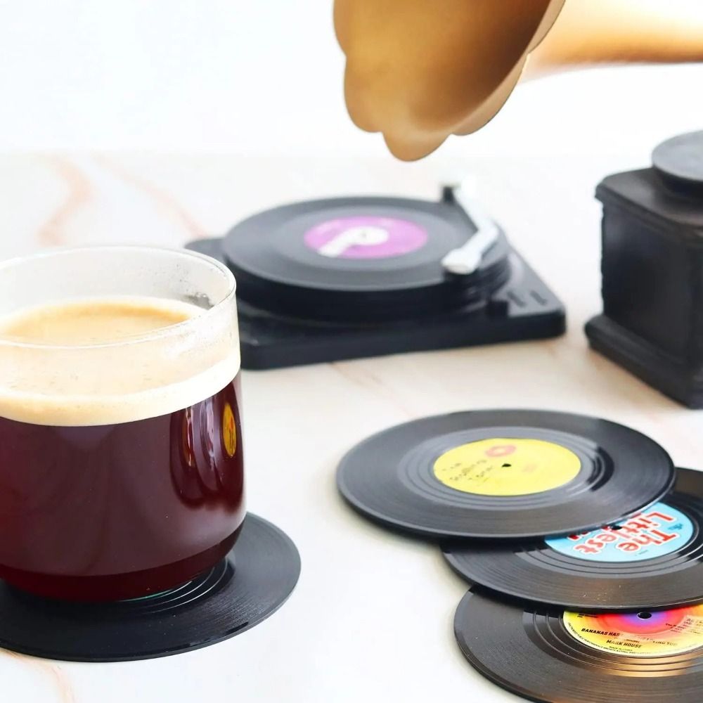 2/4/6PCS Retro Vinyl Record Cu - Desk Setup Retro のレビューと価格
