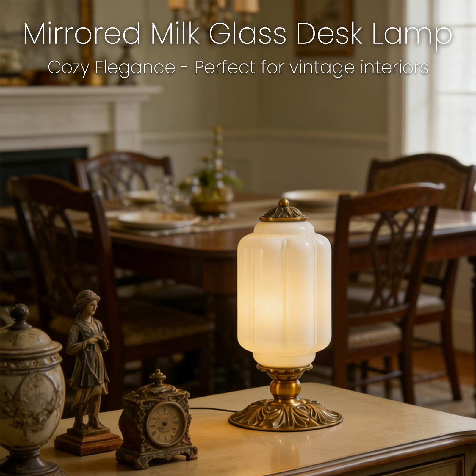 Nordic Vintage Milk Glass Tabl - Desk Setup Desk のレビューと価格
