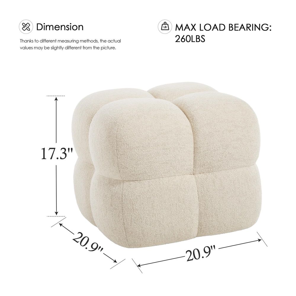 Square Pouf Ottomans Footstool - Desk Setup Modern のレビューと価格