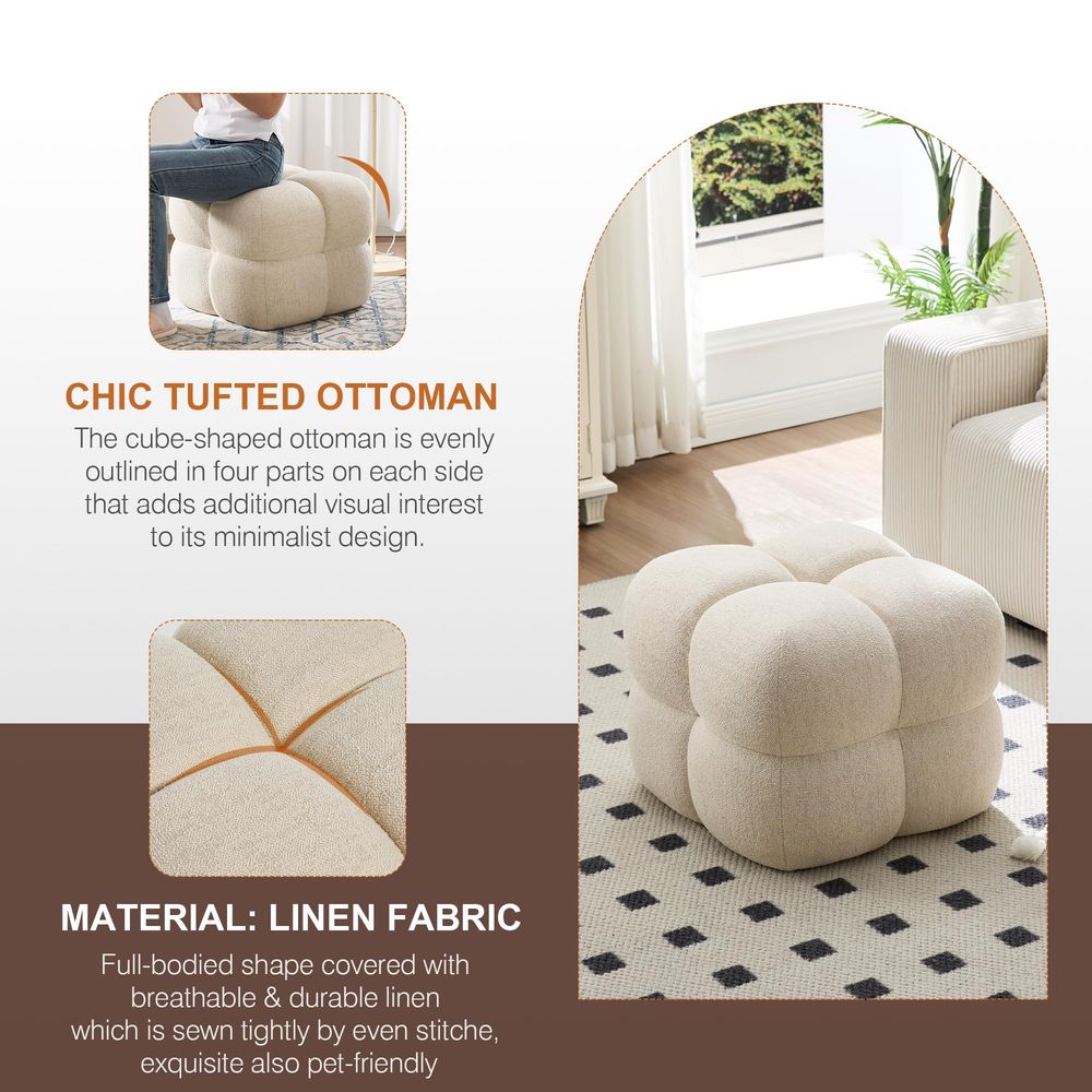 Square Pouf Ottomans Footstool - Desk Setup Modern のレビューと価格