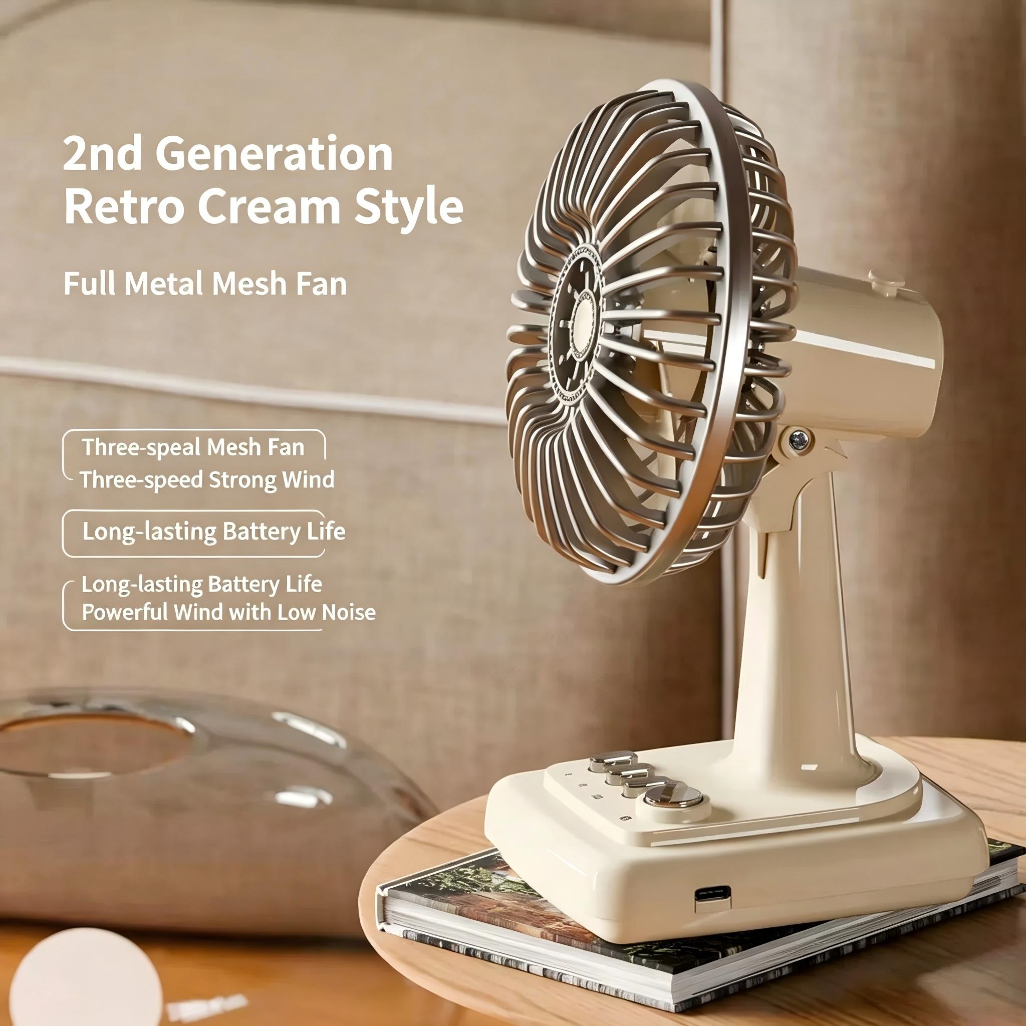Retro Alloy Desktop Fan 3 Spee - Desk Setup Retro のレビューと価格