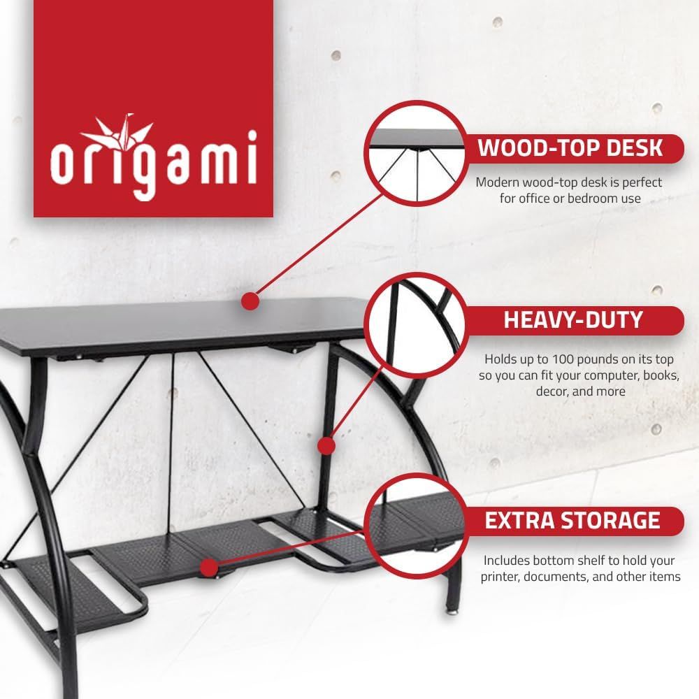 Space-Saving Folding Desk for  - Desk Setup Dual Monitor のレビューと価格