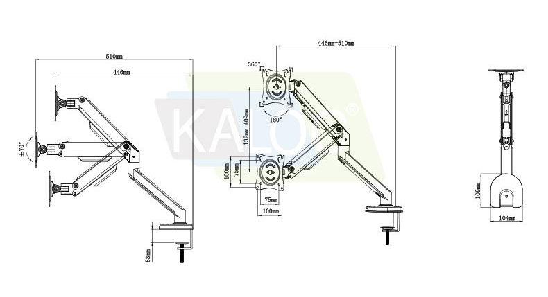 D200  2-9kg ergonomica dual ar - Monitor Arm Clamp のレビューと価格