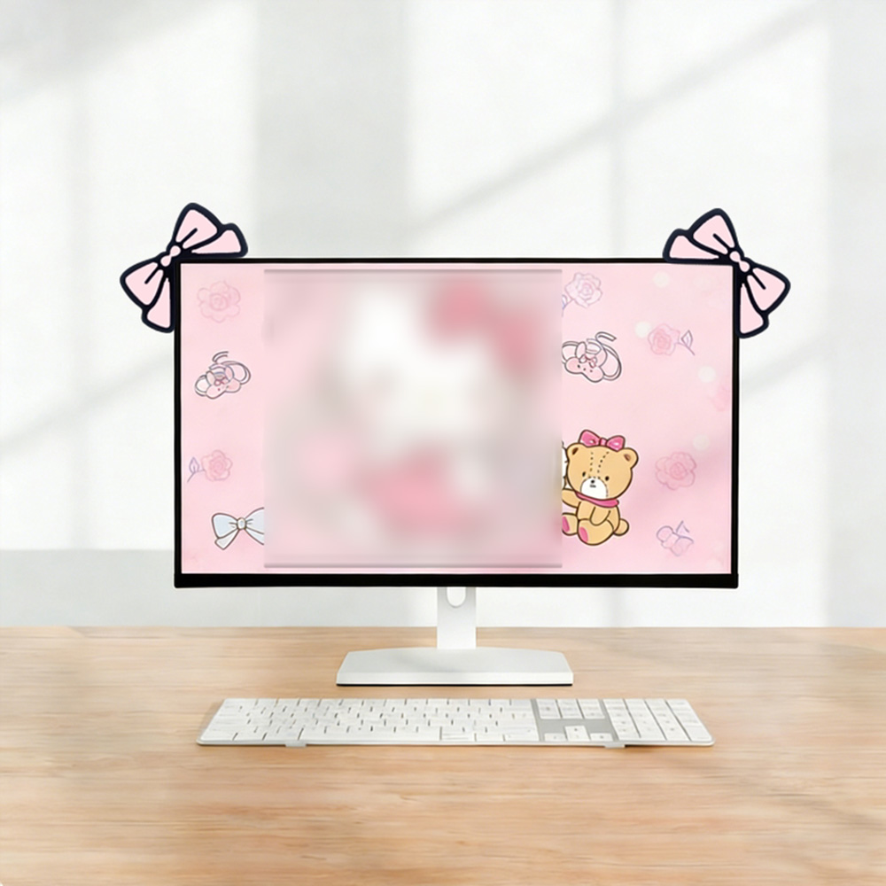 Cute Pink Bow Monitor Decor Ka - Desk Setup Accessories Aesthetic のレビューと価格