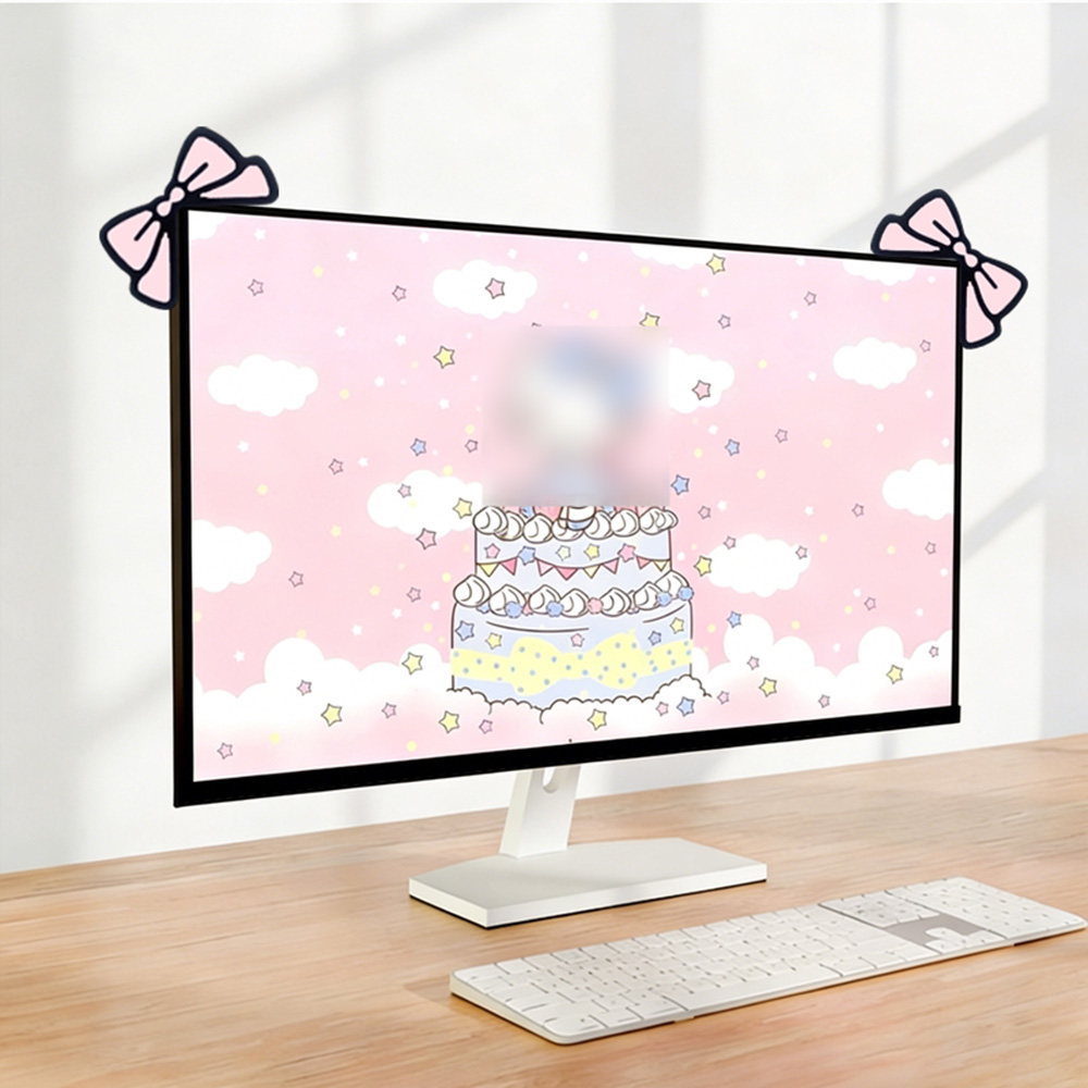 Cute Pink Bow Monitor Decor Ka - Desk Setup Accessories Aesthetic のレビューと価格