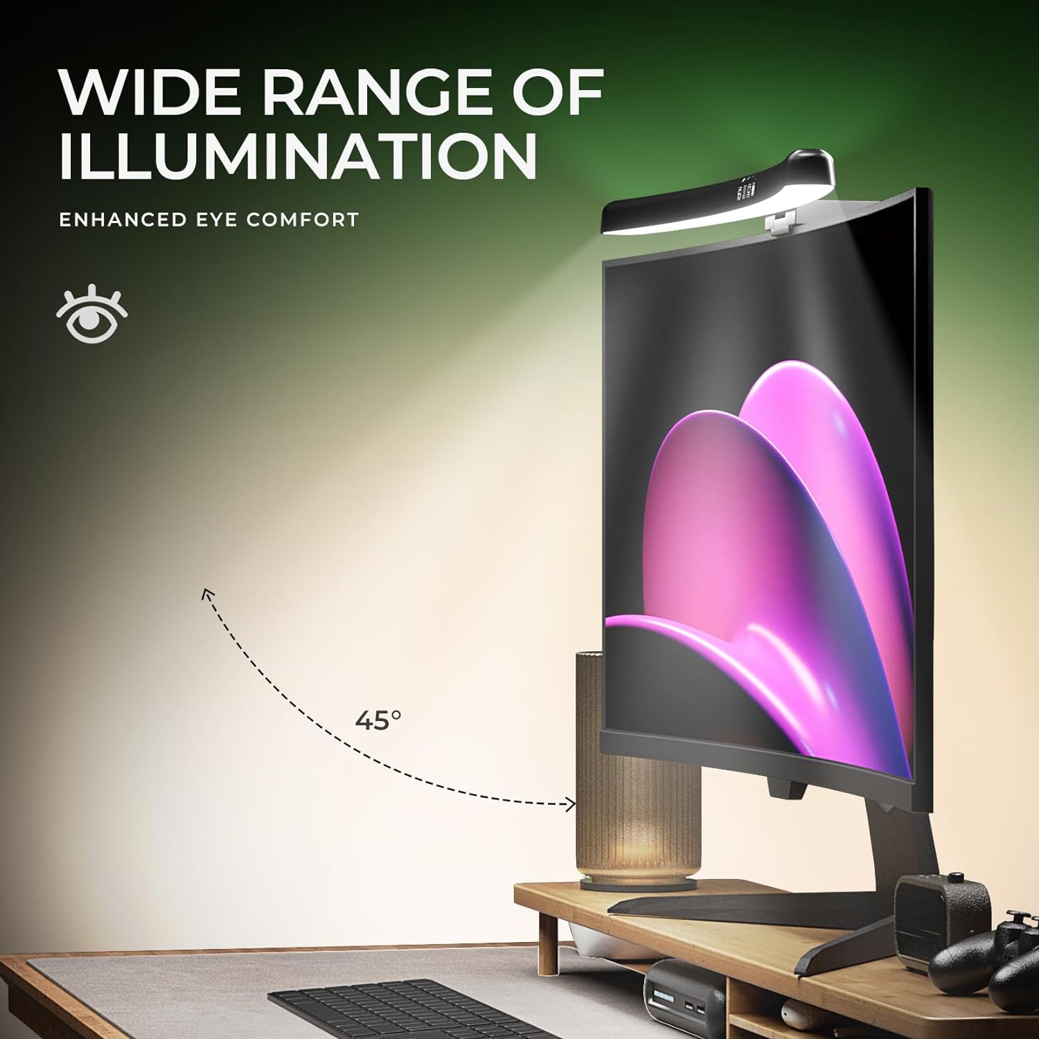 Curved Monitor Light Bar 3 Col - Desk Setup Modern のレビューと価格