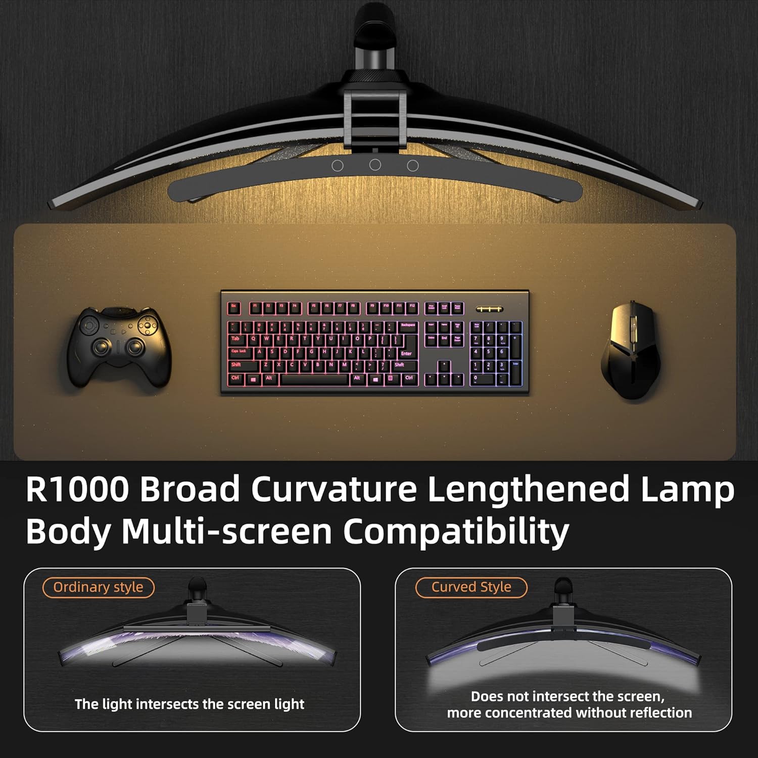 Curved Monitor Light Bar 3 Col - Desk Setup Modern のレビューと価格