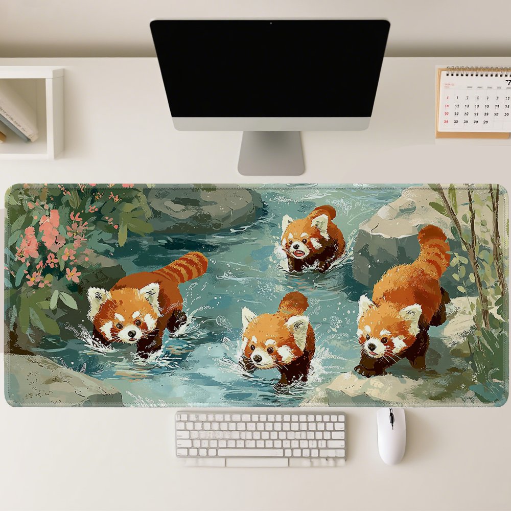 Four Red Pandas Playing in Str - Desk Setup Streaming のレビューと価格