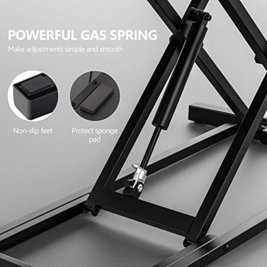 Office sit-stand desk converte - Desk Setup Dual Monitor のレビューと価格