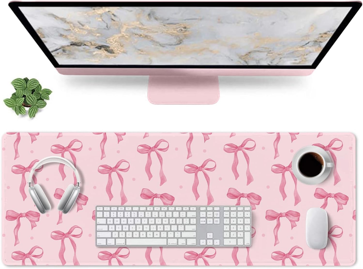 Pink Bow Desk Mat, Large Mouse - Rubber Mat Desk のレビューと価格