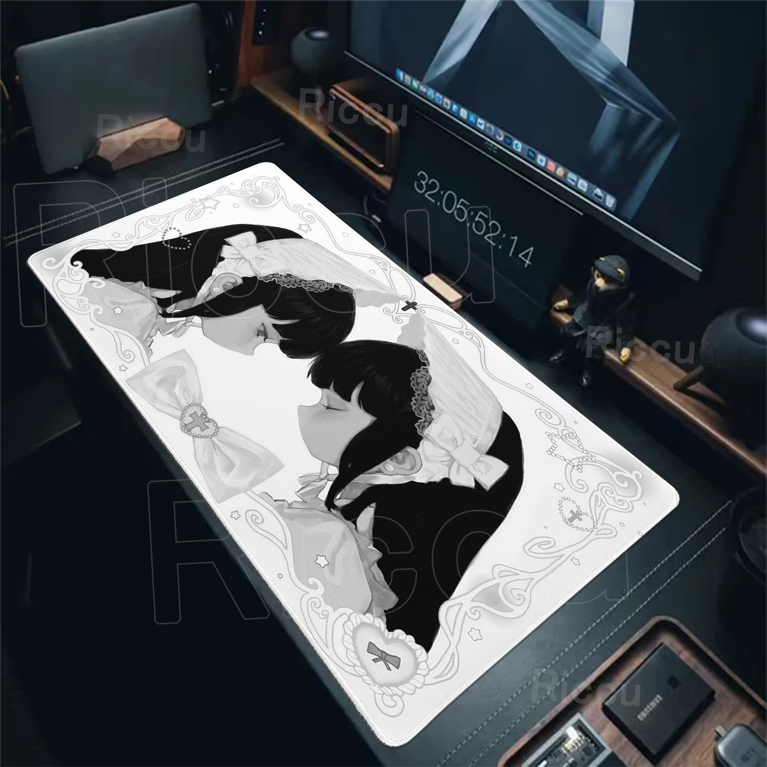Black And White Mousepad Aesth - Desk Setup Accessories Aesthetic のレビューと価格